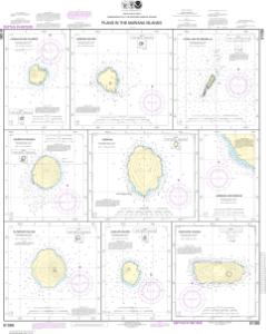 thumbnail for chart Plans in the Mariana Islands; Faraloon de Pajaros; Sarigan Island; Farallon de Medinilla; Ascuncion Island; Agrihan; Agrihan Anchorge; Alamagan Island; Guguan; Anatahan
